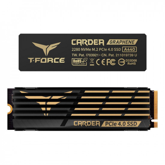 SSD Team Group T-Force Cardea A440, M.2 2280 1TB PCI-e 4.0 x4 NVMe 1.4 с Охладител SSD Team Group T-Force Cardea A440, M.2 2280 1TB PCI-e 4.0 x4 NVMe 1.4 с Охладител