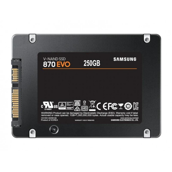 Solid State Drive (SSD) SAMSUNG 870 EVO SATA 2.5”, 250GB, SATA 6 Gb/s, MZ-77E250B/EU Solid State Drive (SSD) SAMSUNG 870 EVO SATA 2.5”, 250GB, SATA 6 Gb/s, MZ-77E250B/EU