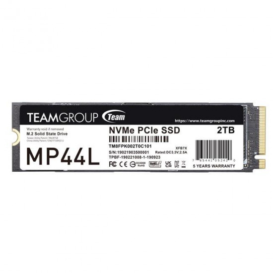 Solid State Drive (SSD) Team Group MP44L, M.2 2280 NVMe 1TB PCI-e 4.0 x4 Solid State Drive (SSD) Team Group MP44L, M.2 2280 NVMe 1TB PCI-e 4.0 x4