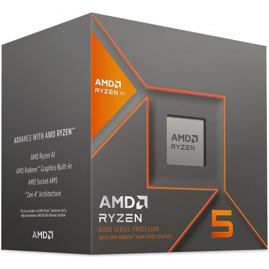 Процесор AMD RYZEN 5 8500G, 6-Core 3.5 GHz (Up to 5.0GHz) 16MB Cache, 65W, AM5, BOX Процесор AMD RYZEN 5 8500G, 6-Core 3.5 GHz (Up to 5.0GHz) 16MB Cache, 65W, AM5, BOX