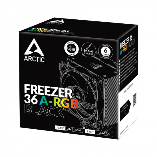 Охладител за процесор ARCTIC Freezer 36 A-RGB Black - ACFRE00124A Охладител за процесор ARCTIC Freezer 36 A-RGB Black - ACFRE00124A