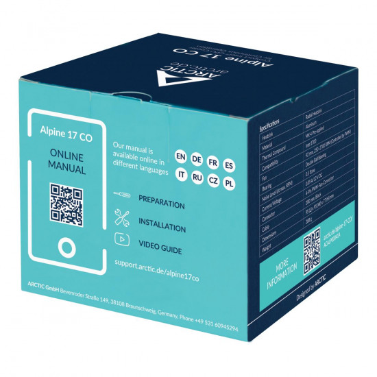 Охладител за процесор Arctic Alpine 17 CO, 1700 Охладител за процесор Arctic Alpine 17 CO, 1700