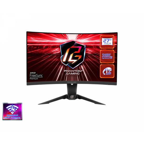 Геймърски Монитор ASRock PG27Q15R2A 27" QHD (2560X1440) 1500R VA, 165Hz, 1ms , 87% DCI-P3 , 2xHDMI, 1xDP, WiFi Antena, Freesync Геймърски Монитор ASRock PG27Q15R2A 27" QHD (2560X1440) 1500R VA, 165Hz, 1ms , 87% DCI-P3 , 2xHDMI, 1xDP, WiFi Antena, Freesync