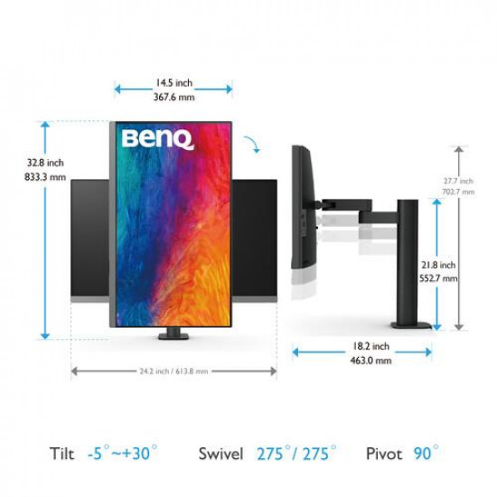 Монитор BenQ PD2706UA, 27 inch, W-LED, IPS, 3840x2160, 60Hz, HDMI, DP, USB-C PD Монитор BenQ PD2706UA, 27 inch, W-LED, IPS, 3840x2160, 60Hz, HDMI, DP, USB-C PD