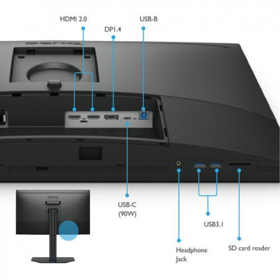 Монитор BenQ PhotoVue SW272Q, 27 inch, 1440p, HDR, Черен Монитор BenQ PhotoVue SW272Q, 27 inch, 1440p, HDR, Черен