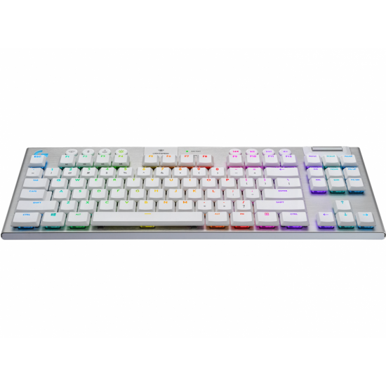 Безжична геймърска механична клавиатура Logitech, G915 TKL White Lightsync RGB, Tactile суичове Безжична геймърска механична клавиатура Logitech, G915 TKL White Lightsync RGB, Tactile суичове