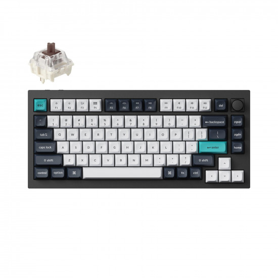 Безжична механичка клавиатура Keychron Q1 MAX Gateron Jupiter Brown Switch - Carbon Black Безжична механичка клавиатура Keychron Q1 MAX Gateron Jupiter Brown Switch - Carbon Black