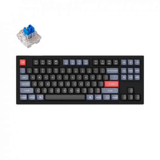 Геймърска Механична клавиатура Keychron V3 TKL Knob QMK Carbon Black, Keychron K Pro Blue Switch, RGB Backlight Геймърска Механична клавиатура Keychron V3 TKL Knob QMK Carbon Black, Keychron K Pro Blue Switch, RGB Backlight