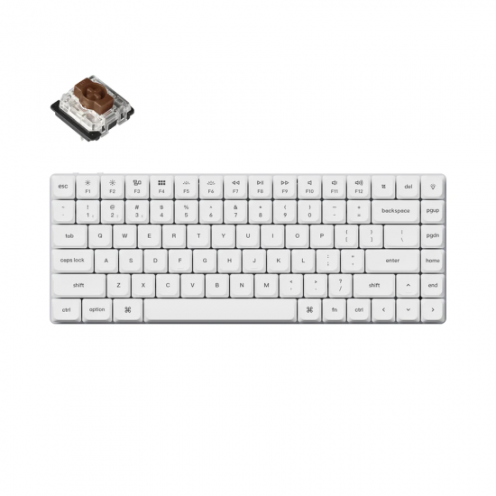 Геймърска механична клавиатура Keychron K3 Pro White QMK/VIA Gateron Low Profile Brown Switch, White Backlight Геймърска механична клавиатура Keychron K3 Pro White QMK/VIA Gateron Low Profile Brown Switch, White Backlight
