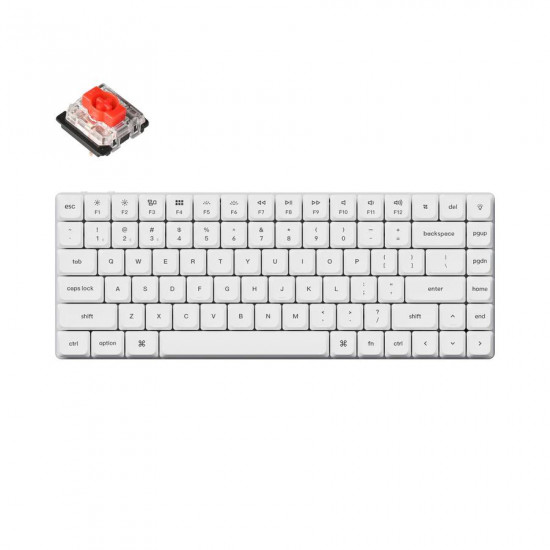 Геймърска механична клавиатура Keychron K3 Pro White QMK/VIA Gateron Low Profile Red Switch, RGB Backlight Геймърска механична клавиатура Keychron K3 Pro White QMK/VIA Gateron Low Profile Red Switch, RGB Backlight