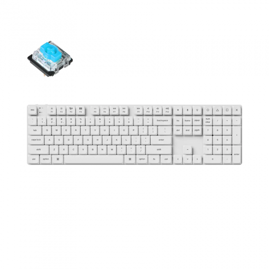 Геймърска механична клавиатура Keychron K5 Pro White QMK/VIA Full-Size Low-Profile Gateron Blue Switches White Backlight Геймърска механична клавиатура Keychron K5 Pro White QMK/VIA Full-Size Low-Profile Gateron Blue Switches White Backlight