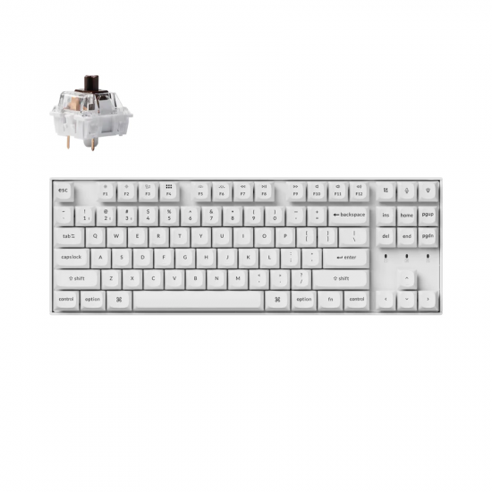 Геймърска механична клавиатура Keychron K8 Pro White QMK/VIA TKL K Pro(Hot Swappable) Brown Switch RGB Backlight Plastic Frame Геймърска механична клавиатура Keychron K8 Pro White QMK/VIA TKL K Pro(Hot Swappable) Brown Switch RGB Backlight Plastic Frame