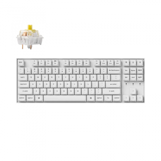 Геймърска механична клавиатура Keychron K8 Pro White QMK/VIA TKL K Pro(Hot Swappable) Banana Switch RGB Backlight Plastic Frame Геймърска механична клавиатура Keychron K8 Pro White QMK/VIA TKL K Pro(Hot Swappable) Banana Switch RGB Backlight Plastic Frame