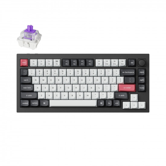 Механична клавиатура Keychron Q1 HE QMK 75% Carbon Black - Wireless Механична клавиатура Keychron Q1 HE QMK 75% Carbon Black - Wireless