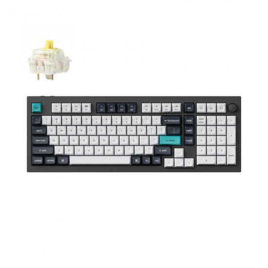 Механична клавиатура Keychron Q5 Max QMK Carbon Black - Gateron Jupiter Banana Механична клавиатура Keychron Q5 Max QMK Carbon Black - Gateron Jupiter Banana