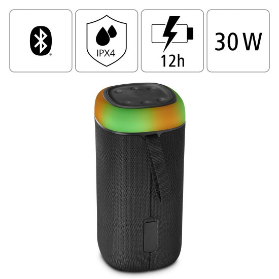 Блутут мобилна колонка HAMA Shine 2.0, 30W, LED, Защита от вода, Черен Блутут мобилна колонка HAMA Shine 2.0, 30W, LED, Защита от вода, Черен