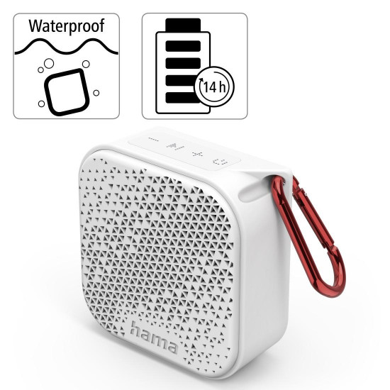 HAMA Блутут мобилна колонка "Pocket 3.0", Waterproof. 3.5W, бяла HAMA Блутут мобилна колонка "Pocket 3.0", Waterproof. 3.5W, бяла