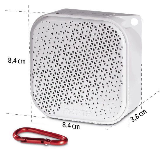 HAMA Блутут мобилна колонка "Pocket 3.0", Waterproof. 3.5W, бяла HAMA Блутут мобилна колонка "Pocket 3.0", Waterproof. 3.5W, бяла