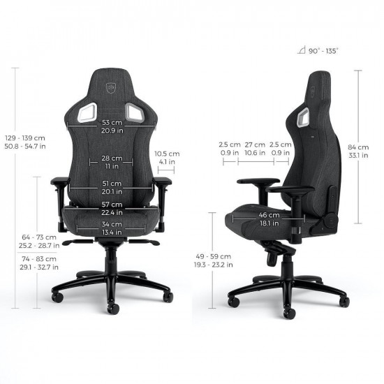 Геймърски стол noblechairs EPIC TX, Grey Геймърски стол noblechairs EPIC TX, Grey