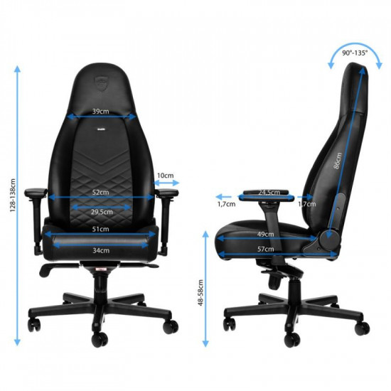 Геймърски стол noblechairs ICON, Black Геймърски стол noblechairs ICON, Black