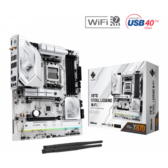 Дънна платка ASROCK X870 STEEL LEGEND WIFI, Socket AM5 Дънна платка ASROCK X870 STEEL LEGEND WIFI, Socket AM5