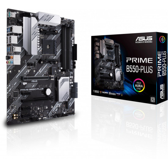 Дънна платка ASUS PRIME B550-PLUS socket AM4, 4xDDR4, Aura Sync, PCIe 4.0, Dual M.2 Дънна платка ASUS PRIME B550-PLUS socket AM4, 4xDDR4, Aura Sync, PCIe 4.0, Dual M.2