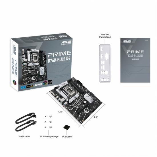Дънна платка ASUS PRIME B760-PLUS D4, LGA 1700, ATX, 4xDDR4, PCIe 5.0