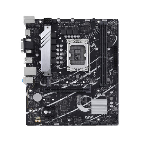 Дънна платка ASUS PRIME B760M-K D4, LGA 1700, mATX, 2xDDR4, 2xM.2 Gen4 Дънна платка ASUS PRIME B760M-K D4, LGA 1700, mATX, 2xDDR4, 2xM.2 Gen4