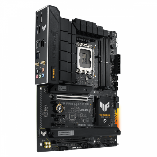 Дънна платка ASUS TUF GAMING B760-PLUS WIFI DDR5, LGA 1700 ATX, 4x DDR5, PCIe 5.0, WiFi 6, Aura Sync RGB Дънна платка ASUS TUF GAMING B760-PLUS WIFI DDR5, LGA 1700 ATX, 4x DDR5, PCIe 5.0, WiFi 6, Aura Sync RGB