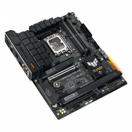 Дънна платка ASUS TUF GAMING B760-PLUS WIFI DDR5, LGA 1700 ATX, 4x DDR5, PCIe 5.0, WiFi 6, Aura Sync RGB Дънна платка ASUS TUF GAMING B760-PLUS WIFI DDR5, LGA 1700 ATX, 4x DDR5, PCIe 5.0, WiFi 6, Aura Sync RGB