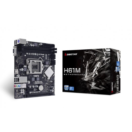 Дънна платка BIOSTAR H61MHV3, Intel H61, sock. 1155, Ver 7.0 Дънна платка BIOSTAR H61MHV3, Intel H61, sock. 1155, Ver 7.0