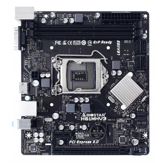 Дънна платка BIOSTAR H61MHV3, Intel H61, sock. 1155, Ver 7.0 Дънна платка BIOSTAR H61MHV3, Intel H61, sock. 1155, Ver 7.0