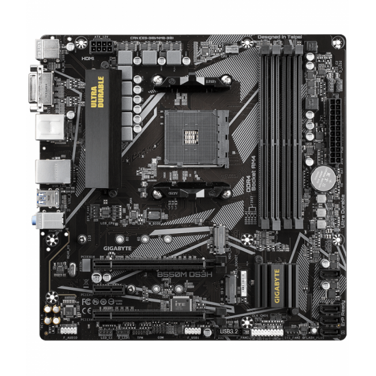 Дънна платка GIGABYTE B550M DS3H 1.x Socket AM4, 4 x DDR4 Дънна платка GIGABYTE B550M DS3H 1.x Socket AM4, 4 x DDR4
