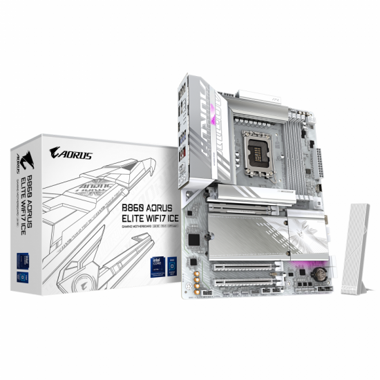 Дънна платка GIGABYTE B860 AORUS ELITE WIF 7 ICE, LGA 1851 Дънна платка GIGABYTE B860 AORUS ELITE WIF 7 ICE, LGA 1851