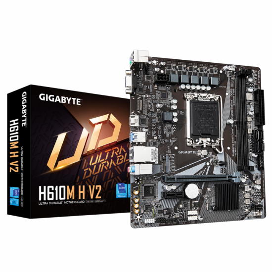 Дънна платка GIGABYTE H610M H V2 Socket 1700, DDR5 rev 1.0, Micro ATX Дънна платка GIGABYTE H610M H V2 Socket 1700, DDR5 rev 1.0, Micro ATX