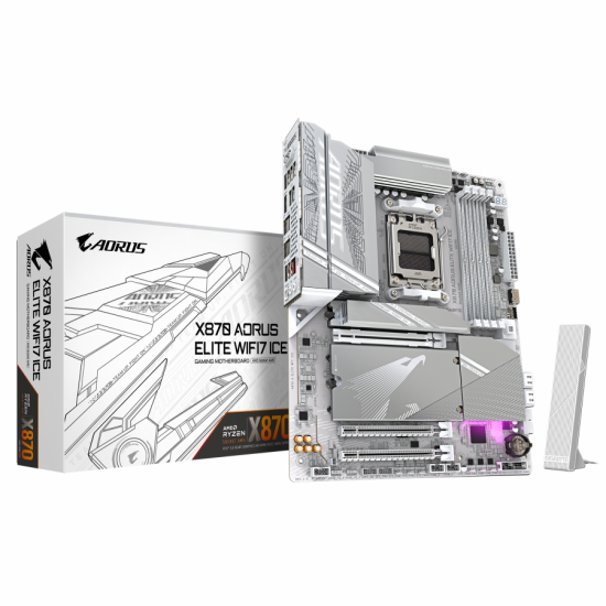 Дънна платка GIGABYTE X870 AORUS ELITE ICE WIFI 7, Socket AM5 Дънна платка GIGABYTE X870 AORUS ELITE ICE WIFI 7, Socket AM5