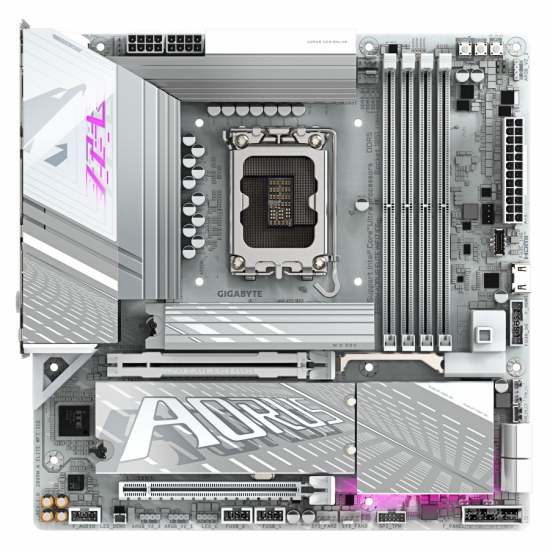 Дънна платка GIGABYTE Z890M AORUS ELITE WIFI 7 ICE, LGA 1851 Дънна платка GIGABYTE Z890M AORUS ELITE WIFI 7 ICE, LGA 1851