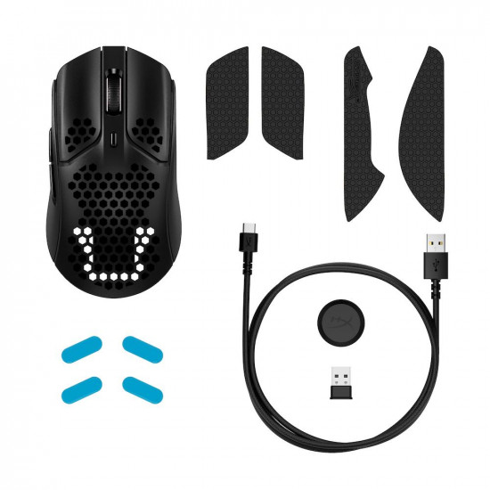 Геймърска мишка HyperX Pulsefire Haste Wireless, RGB, USB, Черен/Червен