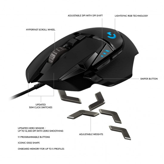 Геймърска мишка Logitech G502 HERO Proteus Spectrum RGB Геймърска мишка Logitech G502 HERO Proteus Spectrum RGB