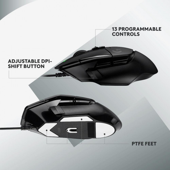 Геймърска мишка Logitech, G502 X, Оптична, Жична, USB, Черна Геймърска мишка Logitech, G502 X, Оптична, Жична, USB, Черна