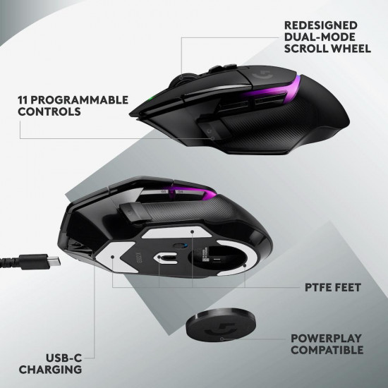 Геймърска мишка Logitech G502 X Plus Black Lightsync RGB Геймърска мишка Logitech G502 X Plus Black Lightsync RGB