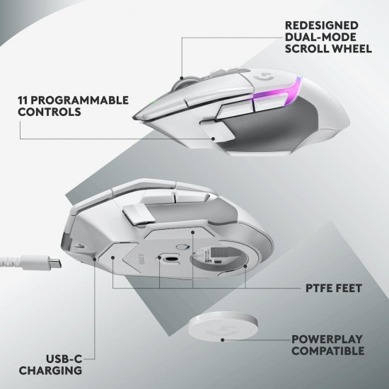 Геймърска мишка Logitech G502 X Plus White Lightsync RGB Геймърска мишка Logitech G502 X Plus White Lightsync RGB