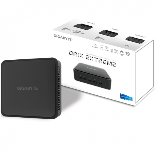 Настолен компютър Gigabyte BRIX BEI7HS-1260, Intel® Core™ i7-1260P, 2 x SO-DIMM DDR4, 2 x M.2 SSD, WI-FI 6E + BT 5.2, черно Настолен компютър Gigabyte BRIX BEI7HS-1260, Intel® Core™ i7-1260P, 2 x SO-DIMM DDR4, 2 x M.2 SSD, WI-FI 6E + BT 5.2, черно